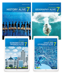 JACARANDA HUMANITIES ALIVE 7 VICTORIAN CURRICULUM LEARNON TEXTBOOK PACK 2E (HISTORY, GEOGRAPHY, CIVICS & CITIZENSHIP + ECONOMICS & BUSINESS)