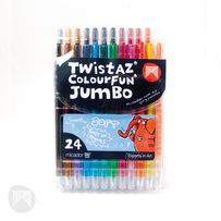 TWISTAZ RETRACTABLE JUMBO WAX CRAYONS 24'S