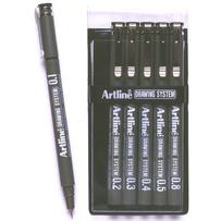 ARTLINE 230 DRAWING SYSTEM PEN BLACK WALLET 6