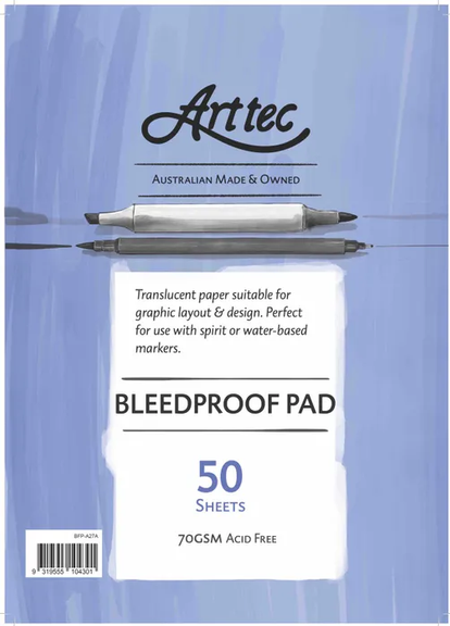 A4 ARTTEC LAYOUT PAD BLEED PROOF 50 SHEETS