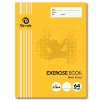 64 PAGE EXERCISE BOOK 225 x 175MM 8MM RULED