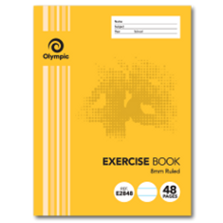 48 PAGE EXERCISE BOOK 225 x 175MM 8MM RULED