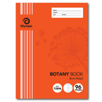 96 PAGE BOTANY BOOK 225 x 178 MM 8MM RULED