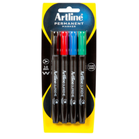 ARTLINE SUPREME PERMANENT MARKER ASSORTED 4 PACK