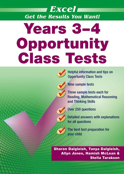 EXCEL OPPORTUNITY CLASS TESTS YEARS 3-4
