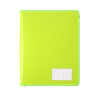 2D RING A4 25MM FOLDER ZIPPER BINDER STURDY WITH NAME CARD (LIME)