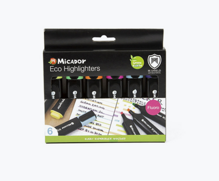 HIGHLIGHTERS ECO PACK OF 6 ASSORTED COLOURS