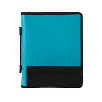3 'O' RING BINDER A4 25MM WITH ZIPPER WITH HANDLE (AQUA)