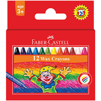 12 FABER CASTELL WAX CRAYONS ASSORTED