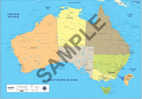 MAP, AUSTRALIA, POLITICAL, POLY, A0, 84X119CM