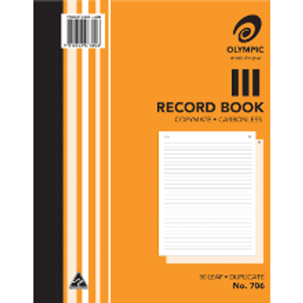 RECORD BOOK CARBONLESS 250 x 200 MM NO. 706 DUPLICATE