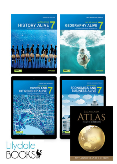 JACARANDA HUMANITIES ALIVE 7 VICTORIAN CURRICULUM PRINT & LEARNON + ATLAS 9E BUNDLE