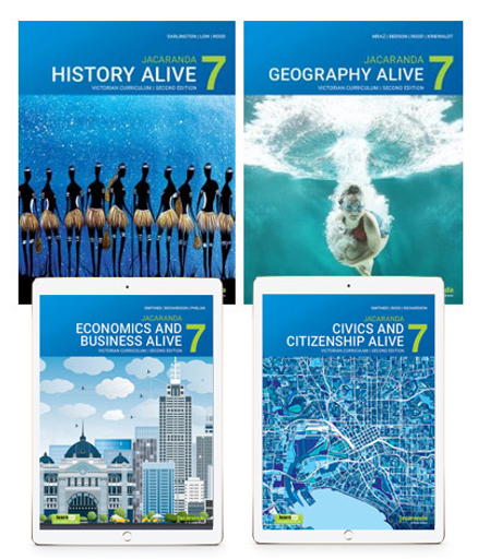 JACARANDA HUMANITIES ALIVE 7 VICTORIAN CURRICULUM LEARNON TEXTBOOK PACK 2E (HISTORY, GEOGRAPHY, CIVICS & CITIZENSHIP + ECONOMICS & BUSINESS)