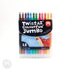 TWISTAZ RETRACTABLE JUMBO WAX CRAYONS 12'S