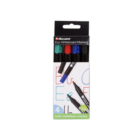 WHITEBOARD MARKERS MICADOR ECO ASSORTED WALLET 4