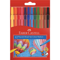 12 PACK PLAYSAFE COLOURED MARKERS FABER CASTELL