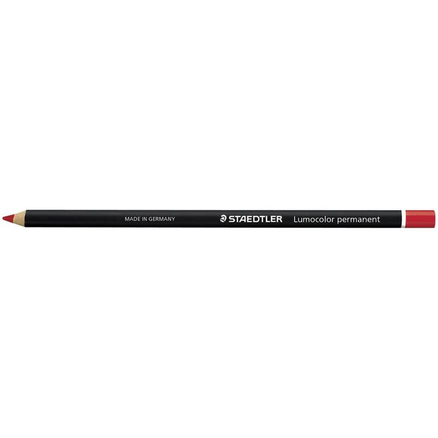 RED STAEDTLER LUMOCOLOUR GLASOCHROM PERMANENT PENCIL