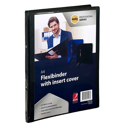 2 O RING A4 20MM FLEXI BINDER FOLDER WITH CLEAR INSERT COVER