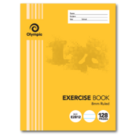 128 PAGE EXERCISE BOOK 225 x 175MM 8MM RULED