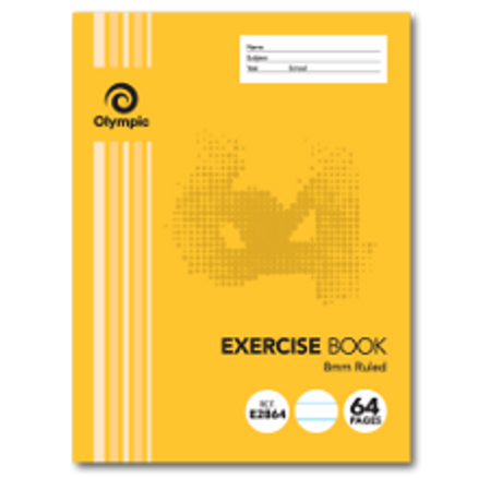 64 PAGE EXERCISE BOOK 225 x 175MM 8MM RULED