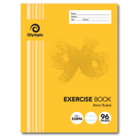 96 PAGE EXERCISE BOOK 225 x 175MM 8MM RULED