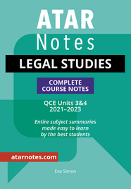 ATAR NOTES QUEENSLAND (QCE): LEGAL STUDIES 3&4 COMPLETE COURSE NOTES (2021-2023)