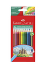 12 FABER CASTELL COLOUR TRIANGULAR GRIP PENCILS