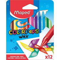 12 CRAYONS REGULAR WAX MAPED