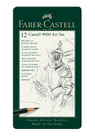 12 FABER CASTELL 9000 PENCIL ARTIST 8B - 2H TIN