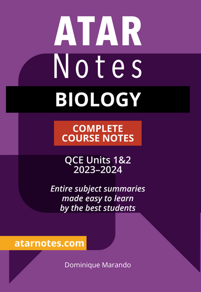 ATAR NOTES QUEENSLAND (QCE): BIOLOGY UNITS 1&2 NOTES (2023-2024)