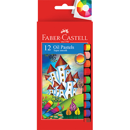 12 FABER CASTELL LARGE ROUND OIL PASTELS ASSORTED