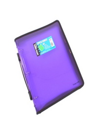 3 'O' RING BINDER A4 25MM WITH ZIPPER WITH HANDLE (PURPLE)