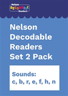 NELSON DECODABLE READERS SET 2 PACK X 20 (SOUNDS: C, B, R, E, F, H, N.)
