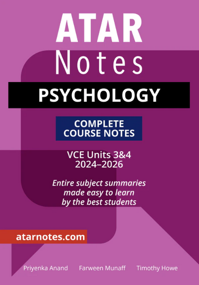 ATAR NOTES VCE PSYCHOLOGY UNITS 3&4 NOTES (2024-2026)