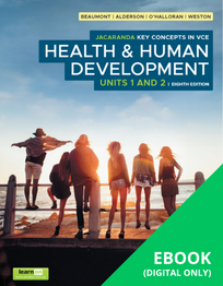 JACARANDA KEY CONCEPTS IN VCE HEALTH & HUMAN DEVELOPMENT UNITS 1&2 LEARNON EBOOK 8E (eBook Only)