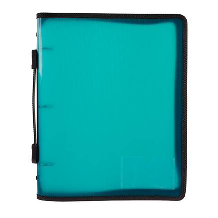 3 'O' RING BINDER A4 25MM WITH ZIPPER WITH HANDLE (GREEN)