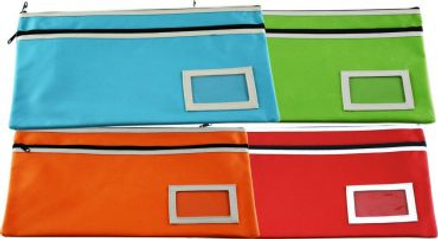 POLYESTER PENCIL CASE - 2 ZIP JUMBO 35x18CM