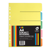 INDICE DIVIDERS A4 5 TAB COLOUR