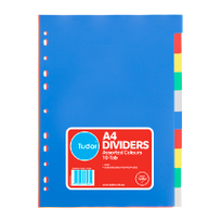 INDICE DIVIDERS A4 PVC 10 TAB COLOUR